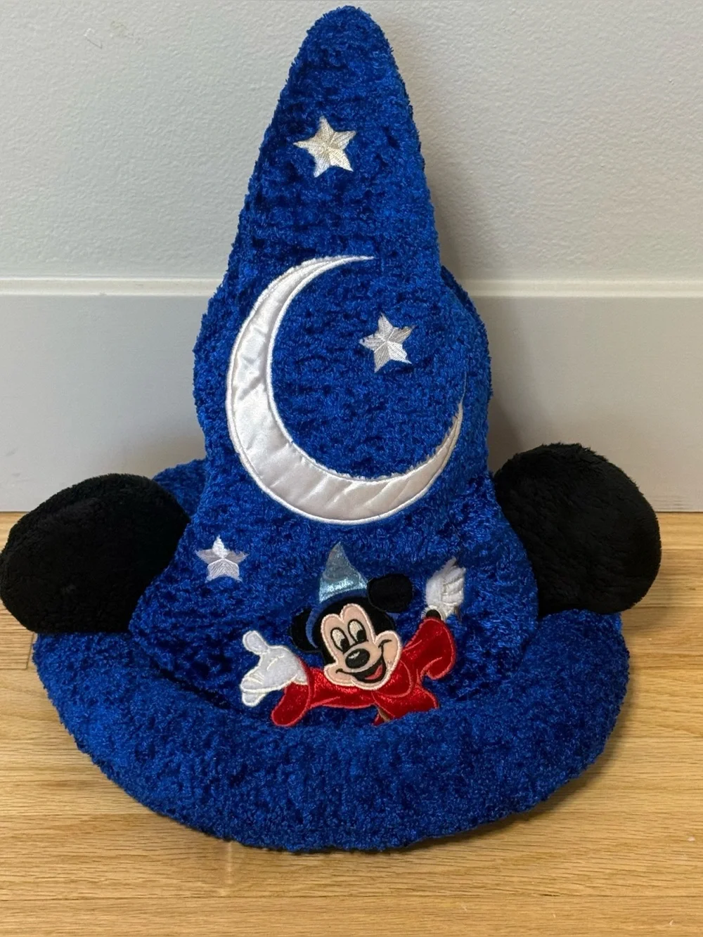 Disney Parks Mickey Mouse Fantasia Hat Sorcerer Wizard Plush Ears Size YOUTH